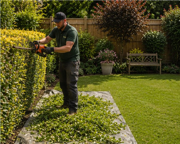 Completed hedge maintenance work