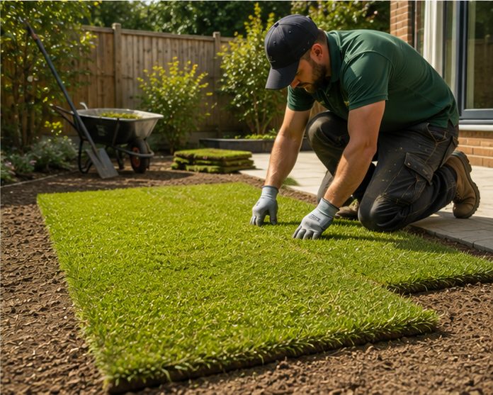 Completed turfing work